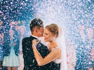 Married couple dance to first dance music at Wharfedale Grange wedding reception Harrogate